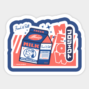 Red and Blue Milk Carton Cat Sticker